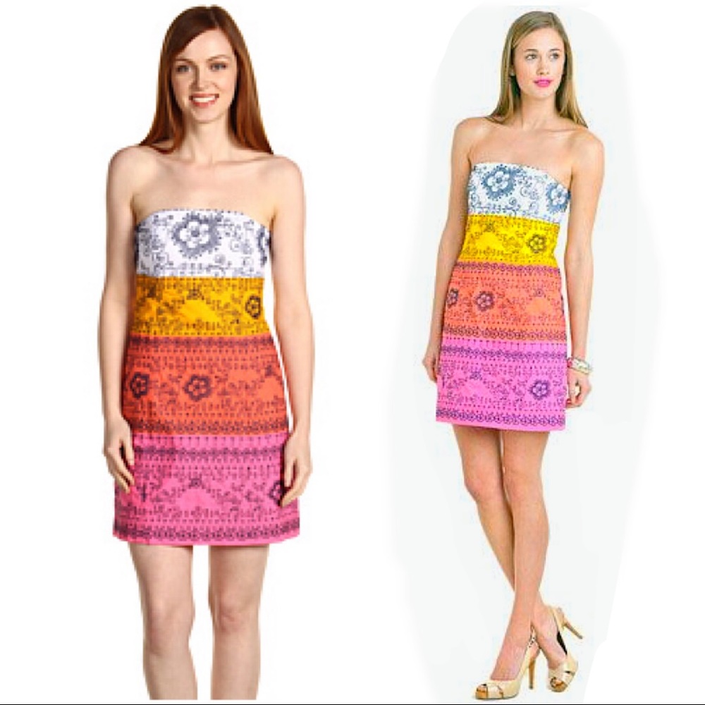 Lilly Pulitzer Bowen Dress Embroidered It’s a Bird Pink White